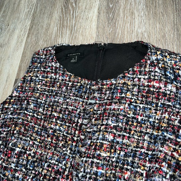 Talbots Tweed Sleeveless Dress multi-colored Size 2 - Picture 8 of 10